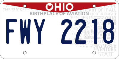 OH license plate FWY2218