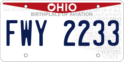 OH license plate FWY2233