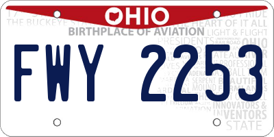 OH license plate FWY2253