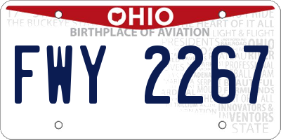 OH license plate FWY2267