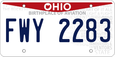 OH license plate FWY2283