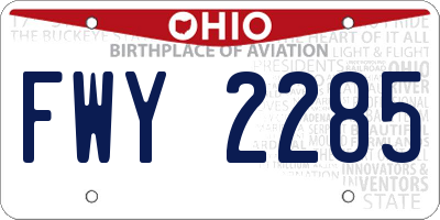 OH license plate FWY2285