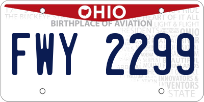 OH license plate FWY2299