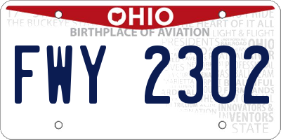 OH license plate FWY2302