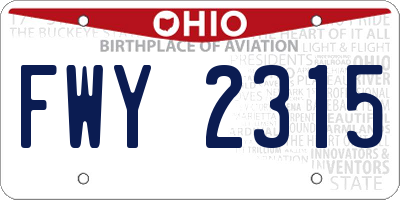 OH license plate FWY2315