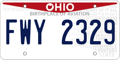 OH license plate FWY2329