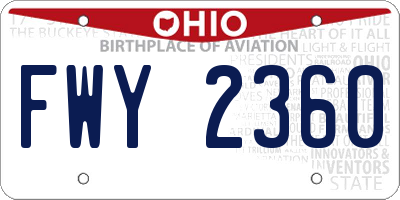 OH license plate FWY2360