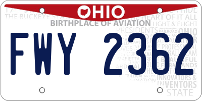 OH license plate FWY2362