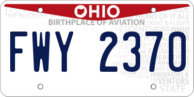 OH license plate FWY2370