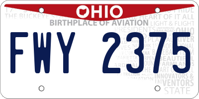 OH license plate FWY2375