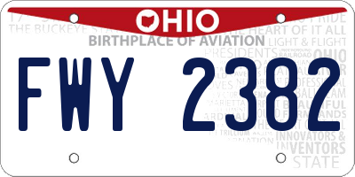 OH license plate FWY2382