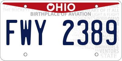 OH license plate FWY2389