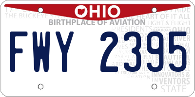 OH license plate FWY2395