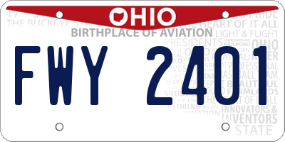 OH license plate FWY2401