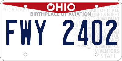 OH license plate FWY2402