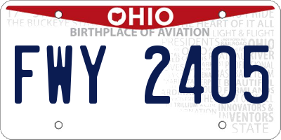 OH license plate FWY2405