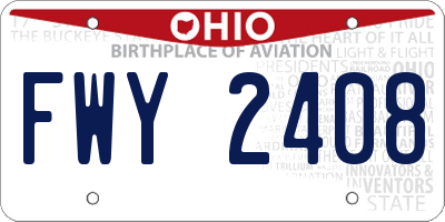 OH license plate FWY2408