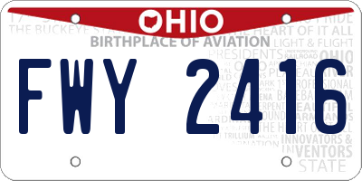 OH license plate FWY2416