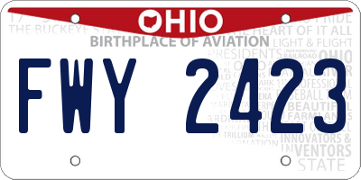 OH license plate FWY2423