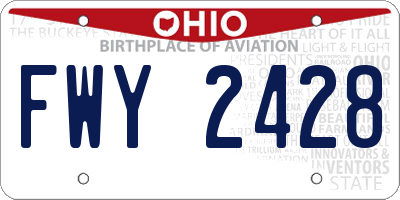 OH license plate FWY2428