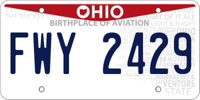 OH license plate FWY2429