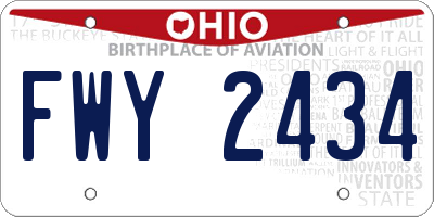 OH license plate FWY2434