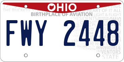 OH license plate FWY2448