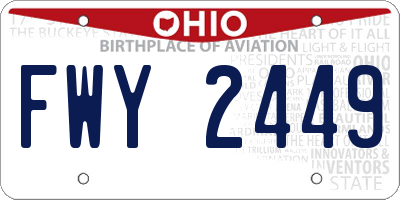 OH license plate FWY2449