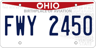 OH license plate FWY2450