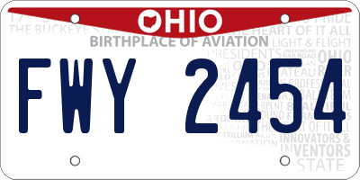 OH license plate FWY2454