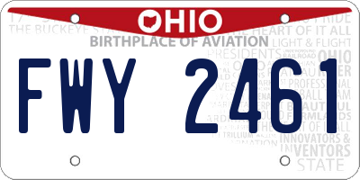 OH license plate FWY2461