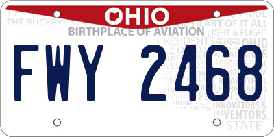 OH license plate FWY2468