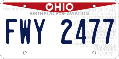 OH license plate FWY2477