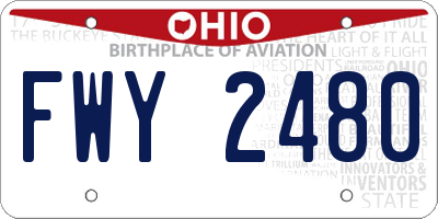 OH license plate FWY2480