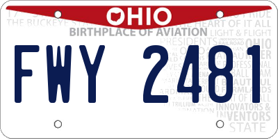 OH license plate FWY2481