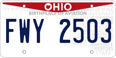 OH license plate FWY2503