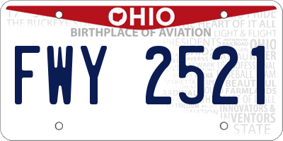 OH license plate FWY2521