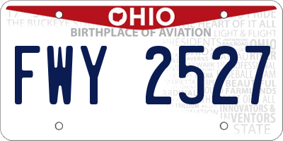 OH license plate FWY2527