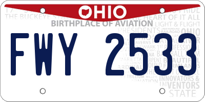 OH license plate FWY2533