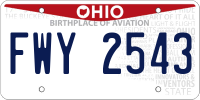 OH license plate FWY2543