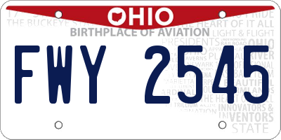 OH license plate FWY2545