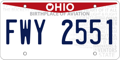 OH license plate FWY2551