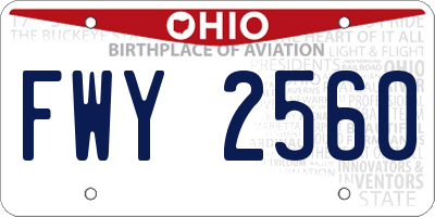 OH license plate FWY2560