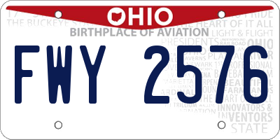 OH license plate FWY2576