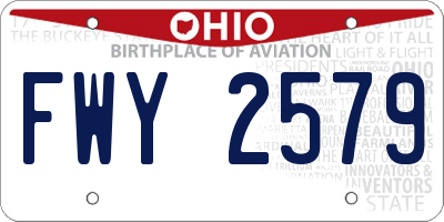 OH license plate FWY2579