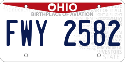 OH license plate FWY2582