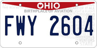 OH license plate FWY2604