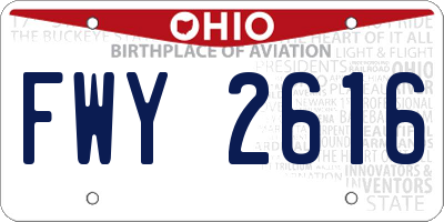 OH license plate FWY2616