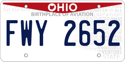 OH license plate FWY2652