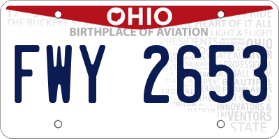 OH license plate FWY2653